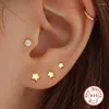 Boucles d'oreilles Boako 3-4 pièces/ensemble géométrie pour femmes petite étoile ronde piercing boucle d'oreille 925 bijoux en argent Sterling Plata