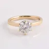 Anéis de banda personalizados ouro amarelo maciço 18k 1,5 quilates 7,5 mm redondo cor GH moissanite lab anel de noivado de diamante