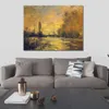 Handgjorda Claude Monet Oil som målar den lilla armen i Seinen vid Argenteuil Modern Canvas Art Modern Landscape Living Room Decor