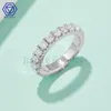 Colares pingentes raridade 2023 novo estilo 3mm eternidade moissanite banda anel de ouro branco para mulheres na moda anel de moissanite sintético
