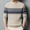 Men's Sweaters Mens Wool Thick Sweater Autumn & Winter Fashion Patchwork Colors Jumpers Male O-Neck Warm Pure Knit Clothing