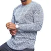 Erkek Sweaters 2023 Zarif Şık T-Shirt Sweater Uzun Kollu İnce Fit Üst Şerit Ekose Baskı Sıradan Pamuk Külot Sonbahar Kış