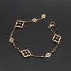 Designer di trifoglio di lusso in oro 18K Bracciale geometria geometria in campo etnico retro retro vintage elegante catena di collegamenti braccialetti braccialetti gioielli per donne