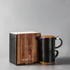 Tazze Nordic Mug Cup Caffè in ceramica stile giapponese con coperchio filtro per latte da colazione