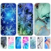 Voor Huawei Y5 2019 Case 5.71 Inch Silicon TPU Back Phone Cover Y5 Tassen Bumper Marmer Sneeuwvlok Winter Kerst