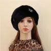 BERETS 2021 PRODUKT HELA MINK BERET KVINNA VINTER VARME VALVET PUL Fashion Läder HAT308J