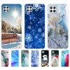 For Samsung A22 Case Back Phone Cover Galaxy A22S 5G 4G Soft Tpu Silicon Bag Marble Snow Flake Winter Christmas