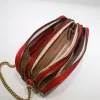 Designer Luxury Marmont Mini Chain Bag 546581 axelväska quiltad chevronläder röd ny