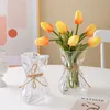 Obiekty dekoracyjne figurki szklane wazon nieregularnie złożona droga przezroczystą kreatywne ozdoby rękodzieło hydroponiczne wazony kwiatowe terrarium garnki 230715