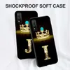 Для Huawei P Smart 2020 Case Cash Pone Cover Psmart Pot-Lx1a 6.21 "Bumper Black TPU Case Gold Letters