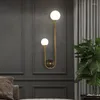 Wandlamp Nordic LED Glazen Bal Licht Modern Messing Decor Voor Slaapkamer Woonkamer Trap Gangpad Nachtkastje TV Achtergrond