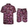 Tute da uomo Ditsy Floral Beach Set da uomo Camicia casual con stampa floreale colorata Set Pantaloncini di design estivo Abito retrò da 2 pezzi Taglie forti