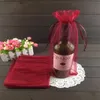 100Pcs Gold Organza Bottle Bag Pouch Gift Wrap Wedding Favor 14X35cm Wine-Bottle bags or Mix colors2680