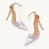 Sandales Summer Style Thin Strap Pointed Panel Sexy T-Strap Robe de banquet à talons hauts Polyvalent Grandes chaussures pour femmes