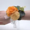 Ny vit handledskors brudtärna rose handledsblommor för brudtärna armband bröllopstillbehör brudhandblomma