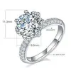 حلقات الفرقة الزرقاء ألوان الماس S925 Round Cut 3ct Diamonds Engagement 925 Silver Jewelry Ring Moissanite Ring