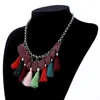 Naszyjniki wiszące lovbeafas bohemian oświadczenie kołnierz maxi naszyjnik kobiety biżuteria liście fringe fringe vintage choker collier femme