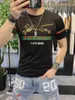 Camisetas para hombre, camiseta de manga corta de verano 2023, Camiseta de algodón de seda con cuello redondo y bordado de animales, versión coreana, Top ajustado de marca Tide