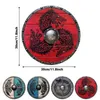 Popielniczka 30 cm Drewniana tarcza Dekoracja Wojny Home Work Viking Shield Retro Wall Access Shield Deco Battle Shield Dekoracja wisząca x0627