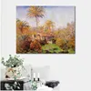 Canvas Art Impressionist Small Country Farm i Bordighera Claude Monet Landscape målning handgjorda romantiska heminredning