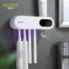 ECOCO dubbel sterilisering elektrisk tandborstehållare stark bärande tandkräm dispenser smart display badtillbehör 2111256p