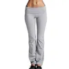 Kvinnor S Tvådel Pant Yo Ga Flares High midja Tight Belly Sports Workout Fashion Nine Athletic Gym Sexy Low Slim Fit Jogging 230715