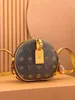 M45647 BOITE CHAPEAU SOUPLE designer tas Vintage koeienhuid Ronde tas leren schoudertas cross body pakket avondtassen