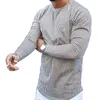 Hommes chandails 2023 élégant élégant T-Shirt pull à manches longues Slim Fit haut rayure Plaid imprimé décontracté coton pull automne hiver