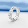 Band Rings fine jewelry rhodium plating 925 sterling silver diamond vvs moissanite ring men