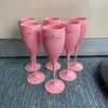 Bicchiere da vino in plastica rosa per ragazza Festa Unbreakable Wedding Bianco Champagne Coupé Cocktail Flutes Calice Acrilico Elegant Cups243G