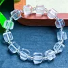 Strand Natural Clear Quartz Cube Armband Accessories Luxury Jewelrychain Crystal Stone Bangle for Women Gift 1st 10mm