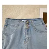 Jeans pour femmes Shorts décontracté Slim taille haute vêtements pour femmes deux boutons jambe large A-ligne poches mode coréenne goutte