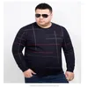 Blusas Masculinas 8XL 6XL 5X 10XL Pulôver Fino de Algodão Social Casual Crochê Listrado Tricô Suéter Masculino Roupas Jersey