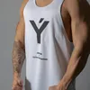 Herrtankstoppar Sommarmode Bodybuilding Vest Gym Övning Bomullsskjorta Casual White Breattable Training Y Sports Brand 230715