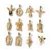 Pendentif Colliers Hip Hop Bling Or Couleur Acier Inoxydable Ange Vierge Marie JÉSUS PIÈCE Pendentifs Pour Hommes Bijoux