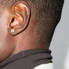 Hip Hop Rapper Men Studörhängen smycken Guld Silver Foursquare Diamond 8mm Colored Red Square Big Zircon Earrings Night Club Jewelry Accessories 1477