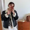 Giacche da donna Giacca da donna in pelle stile coreano con collo alla coreana Cappotto in PU con cerniera Streetwear Outwear Giacca classica da donna slim fit
