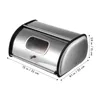 Plates Bread Box Kitchen Container Storage Counter Holder Countertop Stainless Metal Keeper Bin Steel Roll Boxes Bins Organizer