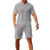 Sommer Europäische und Amerikanische männer Trainingsanzüge Polo Neck Kurzarm Shorts Zwei Stück Sport Casual männer Set