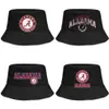 Alabama Crimson Tide für Männer und Frauen Eimerhut-Stile, schlichte Eimer-Baseballkappe, Fußball-Logo, Kokosnussbaum, Core Smoke Mesh, Weiß 222N