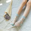 Women Socks 2023 Fashion Summer Ankle Ladies Ultrathin Lace Rose Flowastic Short Korean Women Transparent Clear Sock