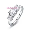 Anelli a fascia Anelli nuziali di fidanzamento in argento 925 personalizzabili Classic Moissanite Silver Ring Fine Jewelry 2023