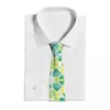 Bow Ties Tropical Leaves Slits Män avslappnad polyester 8 cm klassisk växthals för tillbehör gravatas kontor