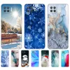 OPPO F17 Pro Case Back Cover için Reno 4 Lite F17PRO CPH2125 CPH2119 6.43 inç Tampon Mermer Kar Pul Kış Noel