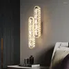 Стеновая лампа Яркие хрустальные светодиодные светильники для спальни гостиной дома el Chrome Современные украшения