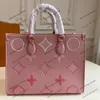 23SS Women Luxurys Designer Totes Bags Ontehgo Upcale Leather Handbag Shouder Crossbody Ladies Handbags Flowers Brodery Purse Pouch 35cm