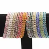 Link Bracelets QianBei 20PCS Fashion 2Rows Rhinestone Elastic Adjustable Mix Color Chain For Clothing DIY Sewing Accessories Free