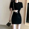 Повседневные платья в корейском стиле шикарный дизайн выпускается короткая юбка для женщин 2023 Сексуальное тонкое элегантное платье летнего рукава