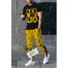 Tute da uomo Moda Completi da 2 pezzi T-shirt oversize Pantaloni da jogging Completi da uomo Pantaloni Tuta estiva Stampa 3D Tendenza Abbigliamento maschile alla moda 230715