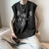 Designer Luxury Chaopai Classic American Suede Vest Pour Hommes Tendance Tendance T-shirt Sans Manches Jeunesse Avec Camisole Rouge En Maille Lâche Et Beau